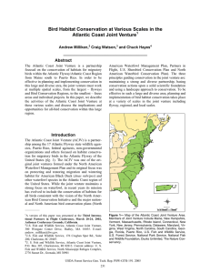 Bird Habitat Conservation at Various Scales in the Abstract Andrew Milliken,