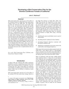 Developing a Bird Conservation Plan for the Abstract John C. Robinson