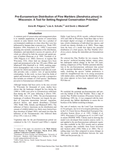 Dendroica pinus Wisconsin: A Tool for Setting Regional Conservation Priorities Introduction