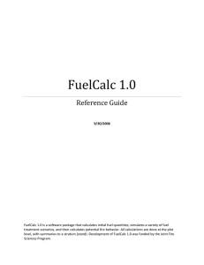 FuelCalc 1.0   Reference Guide 