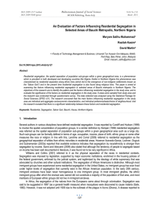 An Evaluation of Factors Influencing Residential Segregation in