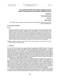 Perceived Elitist and State-Centric Regional Integration Process: