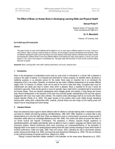 The Effect of Music on Human Brain in Developing Learning... Mediterranean Journal of Social Sciences Samuel Praise P. MCSER Publishing, Rome-Italy