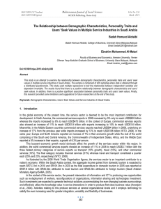 The Relationship between Demographic Characteristics, Personality Traits and