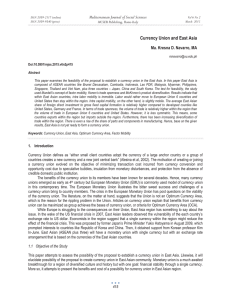 Currency Union and East Asia Mediterranean Journal of Social Sciences