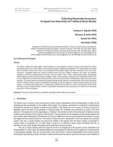 Enthroning Responsible Governance: Mediterranean Journal of Social Sciences Godwyns A. Agbude