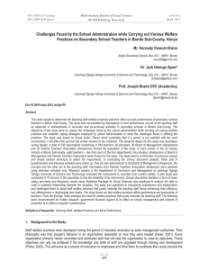 Challenges Faced by the School Administration while Carrying out Various... Practices on Secondary School Teachers in Bondo Sub-County, Kenya