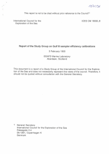Report of the Study Group on Gulf Ill sampler efficiency...