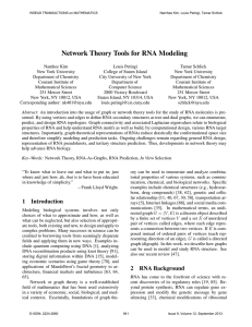 Network Theory Tools for RNA Modeling