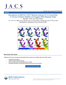 Simulations of DNA Pol R517 Mutants Indicate 517's Crucial Role �