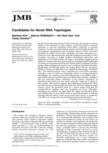 Candidates for Novel RNA Topologies Namhee Kim and †, Nahum Shiffeldrim