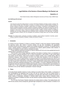 Legal Definition of the Decision of General Meeting in the... Mediterranean Journal of Social Sciences Gazizullina L.Z. MCSER Publishing, Rome-Italy