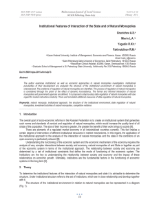 Institutional Features of Interaction of the State and of Natural... Mediterranean Journal of Social Sciences Grunichev A.S. Mierin L.A.