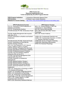 DPD Course List Required Supplemental Form