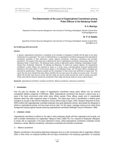 The Determination of the Level of Organisational Commitment among