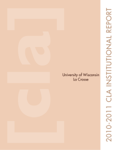 [cla] T 2010-2011 CLA INSTITUTIONAL REPOR University of Wisconsin