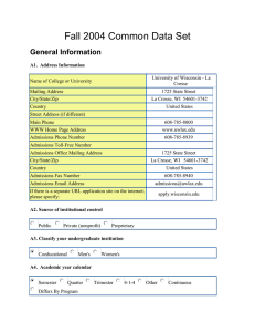 Fall 2004 Common Data Set General Information