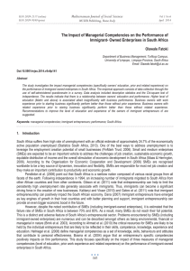 The Impact of Managerial Competencies on the Performance of