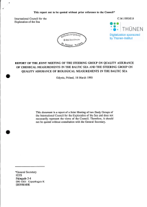 This report not to be quoted without prior reference to... REPORT OF THE JOINT MEETING OF THE STEERING GROUP ON...