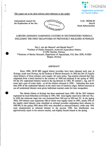This paper not to be cited without prior reference to... International council for C.M. 1993/K:29