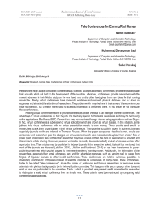 Fake Conferences for Earning Real Money Mediterranean Journal of Social Sciences