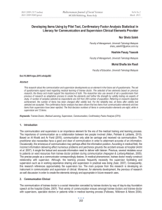 Developing Items Using by Pilot Test, Confirmatory Factor Analysis Statistical... Literacy for Communication and Supervision Clinical Elements Provider