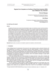 Regional Core Competence on the Basis of Small Scale Industries... Case of Makassar City, Indonesia