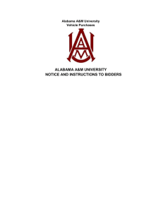 ALABAMA A&amp;M UNIVERSITY NOTICE AND INSTRUCTIONS TO BIDDERS  Alabama A&amp;M University