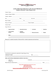 AAMU EMPLOYEE DISCOUNT ADVANTAGE PROGRAM Employee Discount Vendor Request form