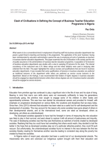 Clash of Civilisations in Defining the Concept of Business Teacher... Programme in Nigeria Pac Ordu Mediterranean Journal of Social Sciences