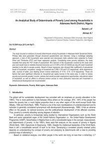 An Analytical Study of Determinants of Poverty Level among Households... Adamawa North District, Nigeria