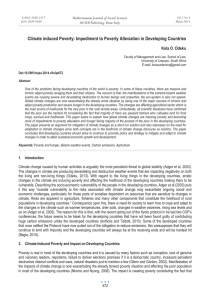 Climate induced Poverty: Impediment to Poverty Alleviation in Developing Countries