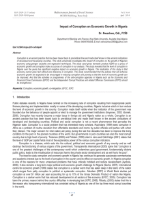 Impact of Corruption on Economic Growth in Nigeria 'U1ZDQNZR2GL)&amp;ù% MCSER Publishing, Rome-Italy