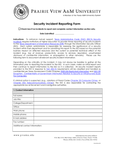 Security Incident Reporting Form