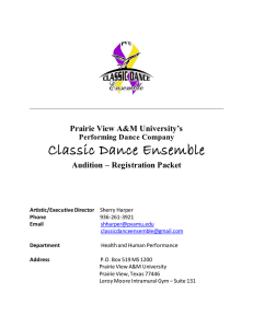 Classic Dance Ensemble  Prairie View A&amp;M University’s Audition – Registration Packet