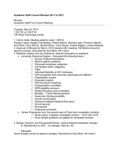 Academic Staff Council Minutes 2011 to 2012 Minutes Tuesday, May 22, 2012