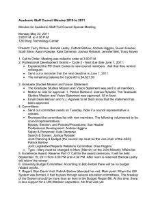 Academic Staff Council Minutes 2010 to 2011 Monday May 23, 2011