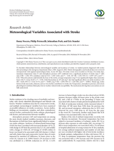 Research Article Meteorological Variables Associated with Stroke