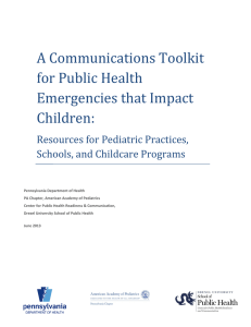 A Communications Toolkit for Public Health Emergencies that Impact Children: