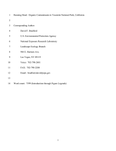 Running Head:  Organic Contaminants in Yosemite National Park, California 1  2