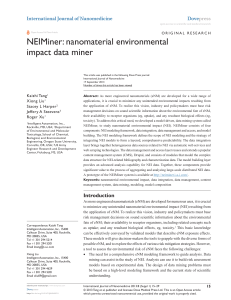 NEIMiner: nanomaterial environmental impact data miner International Journal of Nanomedicine Kaizhi Tang