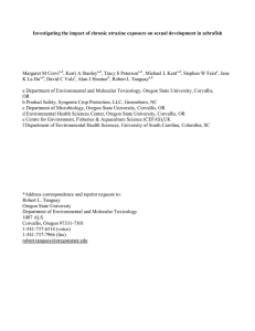 Investigating the impact of chronic atrazine exposure on sexual development...  Margaret M Corvi , Kerri A Stanley