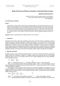 Mobile Fleet Economic Efficiency Calculation in International Road Transport