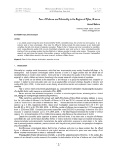 Fear of Violence and Criminality in the Region of Gjilan,... Mediterranean Journal of Social Sciences Ahmet Maloku MCSER Publishing, Rome-Italy