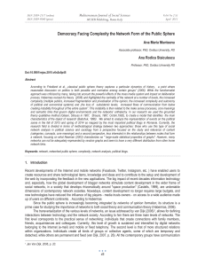 Democracy Facing Complexity the Network Form of the Public Sphere