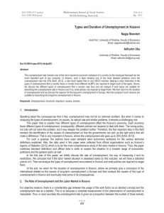 Types and Duration of Unemployment in Kosovo Nagip Skenderi MCSER Publishing, Rome-Italy