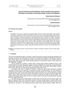 Internal and External Audit Attributes, Audit Committee Characteristics,