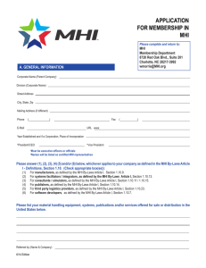 APPLICATION FOR MEMBERSHIP IN MHI A. GENERAL INFORMATION