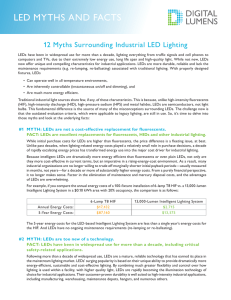 LED MYTHS AND FACTS 12 Myths Surrounding Industrial LED Lighting