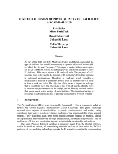 FUNCTIONAL DESIGN OF PHYSICAL INTERNET FACILITIES: A ROAD-RAIL HUB  Eric Ballot